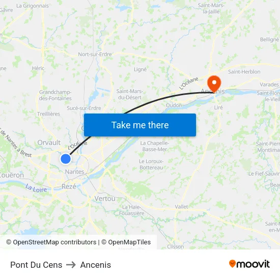 Pont Du Cens to Ancenis map