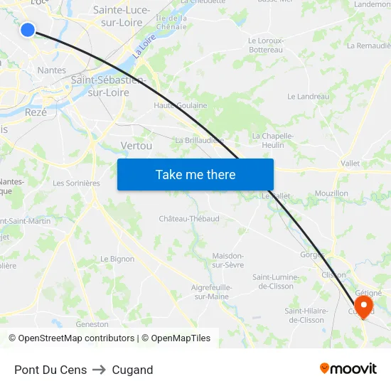 Pont Du Cens to Cugand map