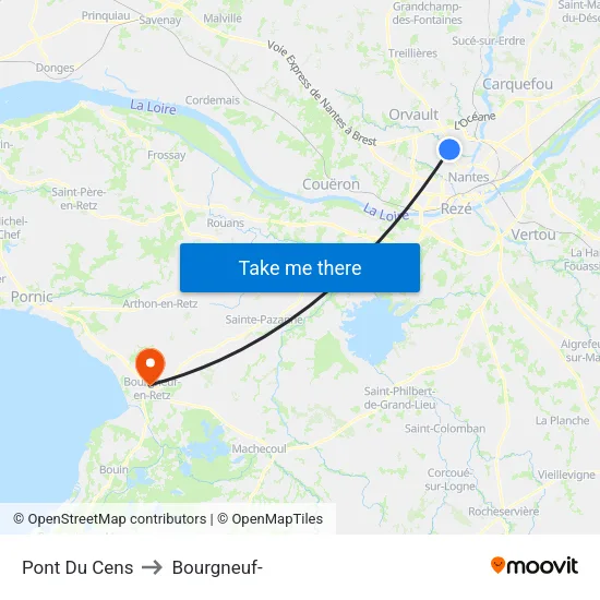 Pont Du Cens to Bourgneuf- map