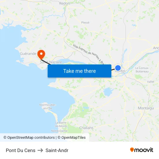 Pont Du Cens to Saint-Andr map