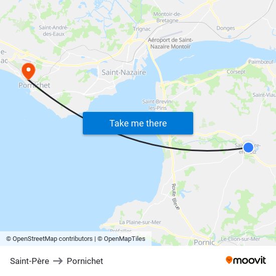 Saint-Père to Pornichet map