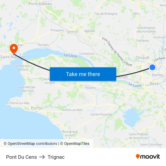 Pont Du Cens to Trignac map