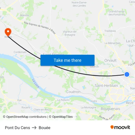 Pont Du Cens to Bouée map
