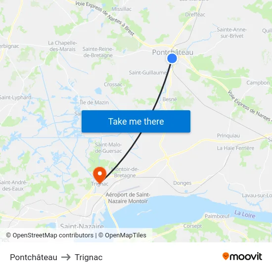Pontchâteau to Trignac map