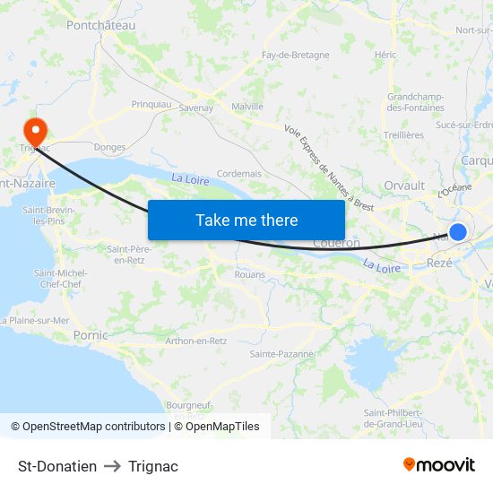 St-Donatien to Trignac map