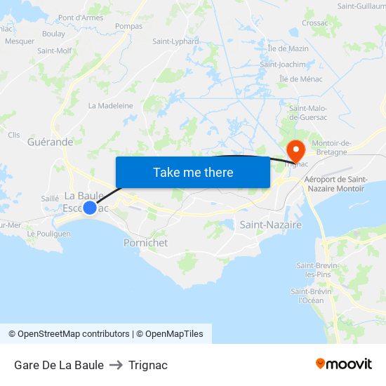 Gare De La Baule to Trignac map