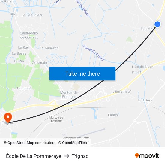 École De La Pommeraye to Trignac map