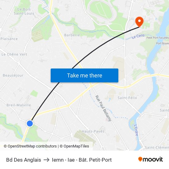 Bd Des Anglais to Iemn - Iae - Bât. Petit-Port map