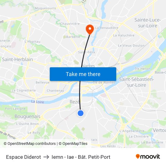 Espace Diderot to Iemn - Iae - Bât. Petit-Port map