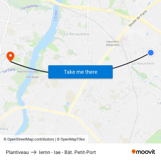 Plantiveau to Iemn - Iae - Bât. Petit-Port map