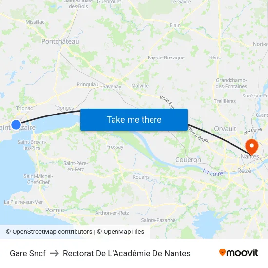 Gare Sncf to Rectorat De L'Académie De Nantes map