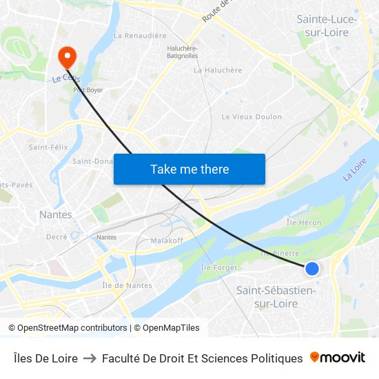 Îles De Loire to Faculté De Droit Et Sciences Politiques map