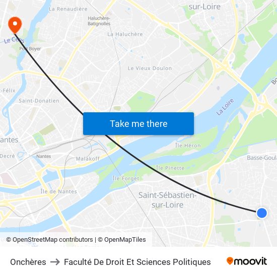 Onchères to Faculté De Droit Et Sciences Politiques map