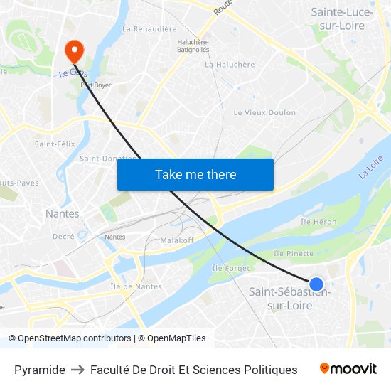 Pyramide to Faculté De Droit Et Sciences Politiques map