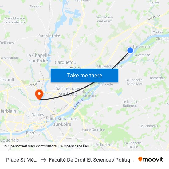Place St Méen to Faculté De Droit Et Sciences Politiques map
