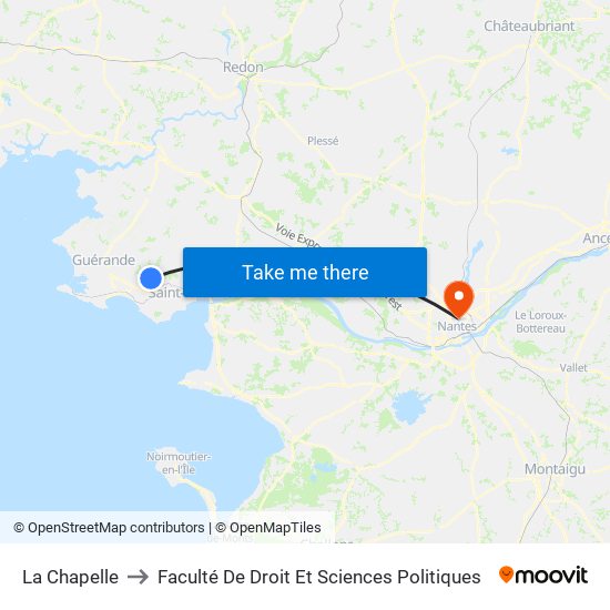 La Chapelle to Faculté De Droit Et Sciences Politiques map