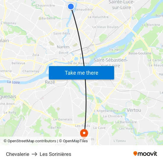 Chevalerie to Les Sorinières map