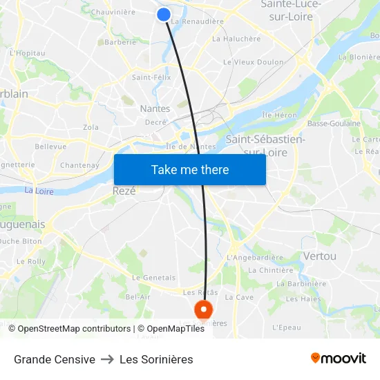 Grande Censive to Les Sorinières map