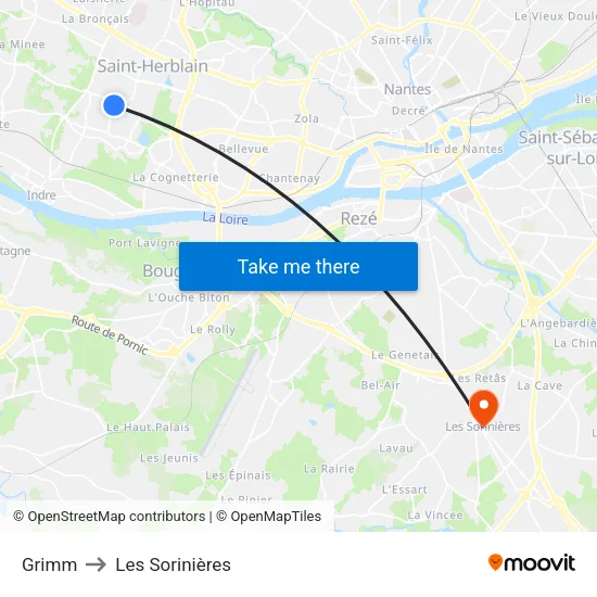 Grimm to Les Sorinières map