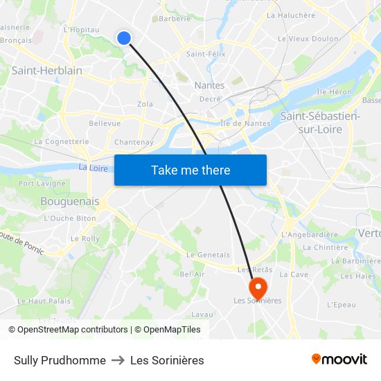 Sully Prudhomme to Les Sorinières map