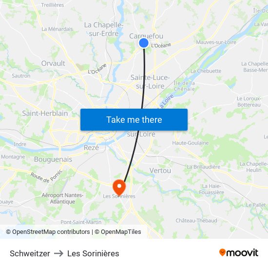 Schweitzer to Les Sorinières map