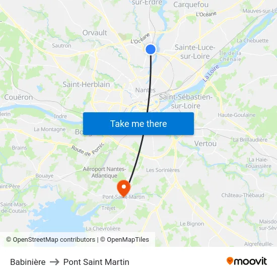 Babinière to Pont Saint Martin map