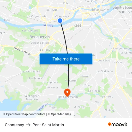 Chantenay to Pont Saint Martin map