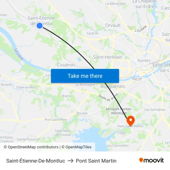 Saint-Étienne-De-Montluc to Pont Saint Martin map