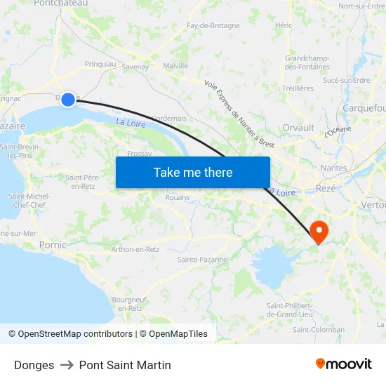 Donges to Pont Saint Martin map
