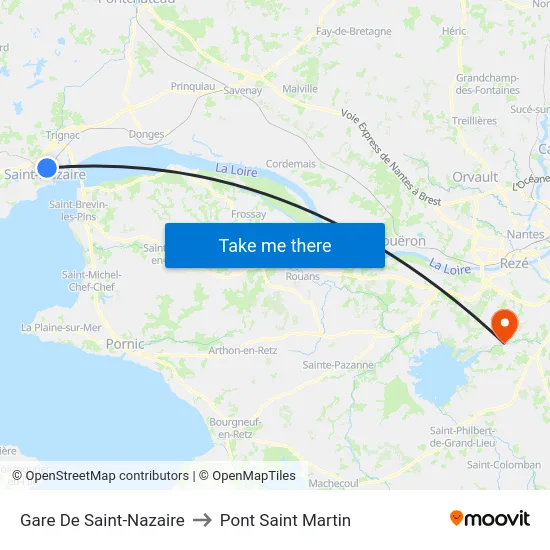 Gare De Saint-Nazaire to Pont Saint Martin map