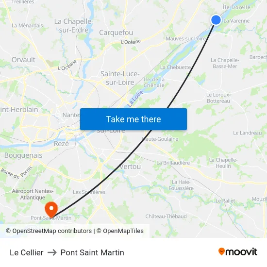 Le Cellier to Pont Saint Martin map