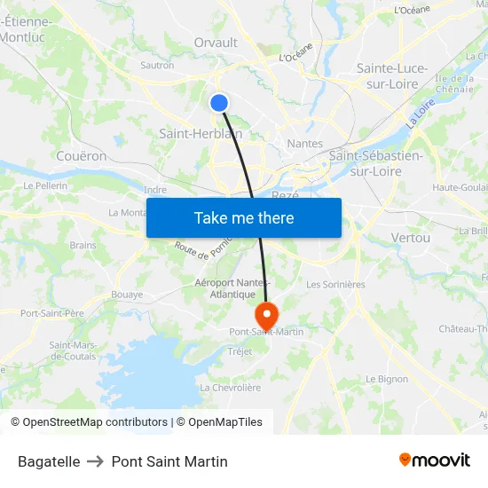 Bagatelle to Pont Saint Martin map