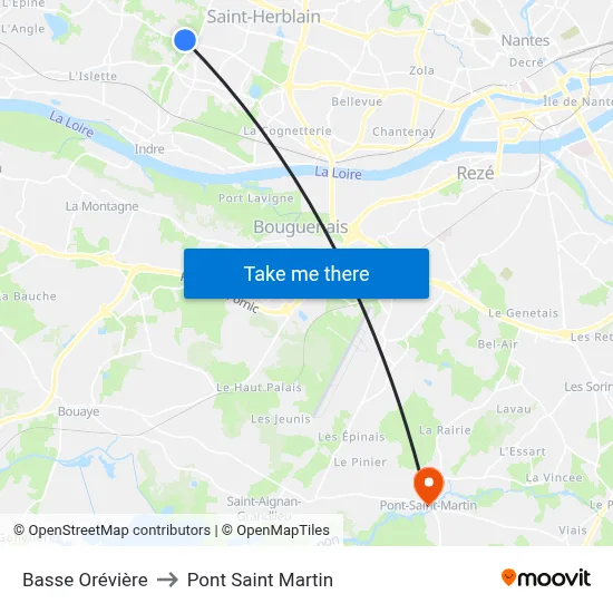Basse Orévière to Pont Saint Martin map
