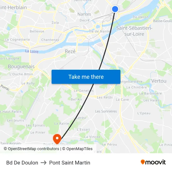 Bd De Doulon to Pont Saint Martin map