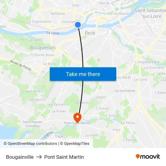 Bougainville to Pont Saint Martin map