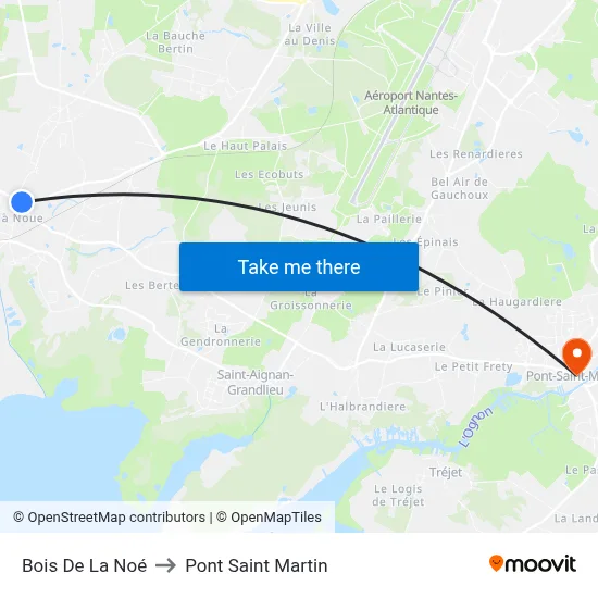 Bois De La Noé to Pont Saint Martin map