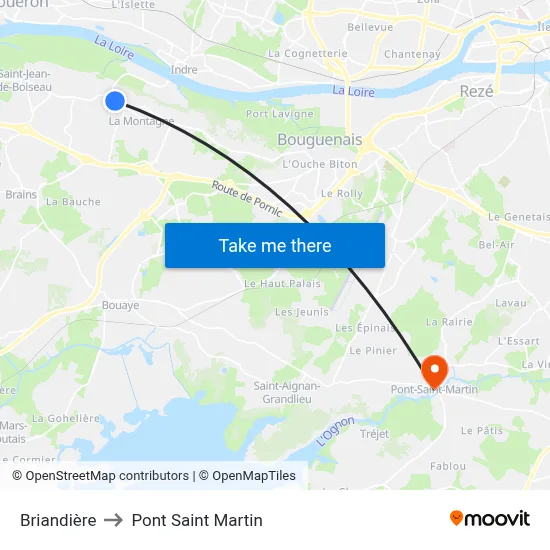 Briandière to Pont Saint Martin map