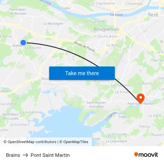 Brains to Pont Saint Martin map