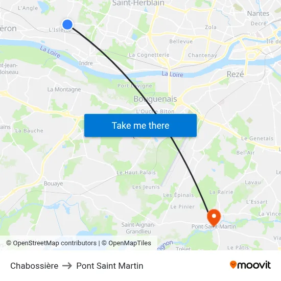 Chabossière to Pont Saint Martin map
