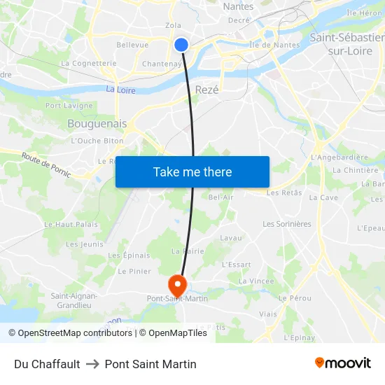 Du Chaffault to Pont Saint Martin map