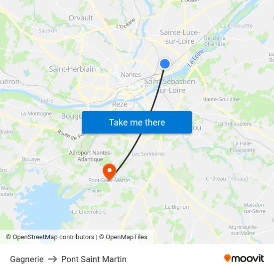 Gagnerie to Pont Saint Martin map