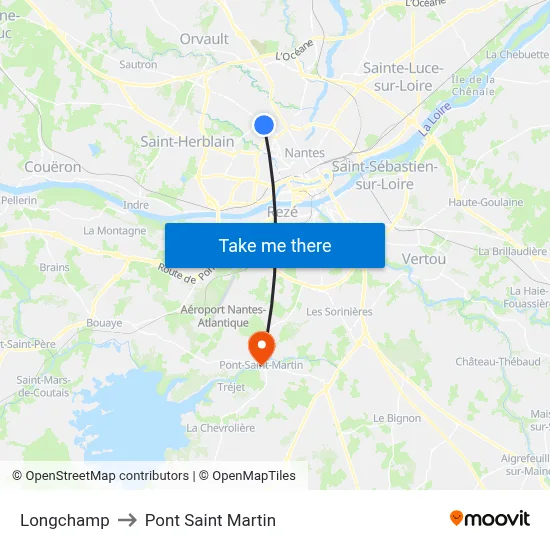 Longchamp to Pont Saint Martin map