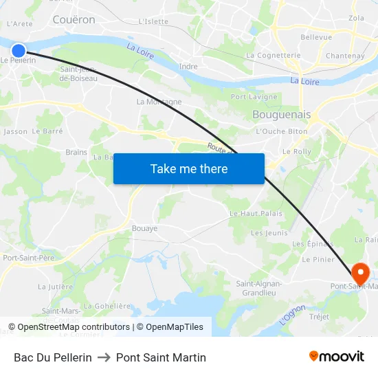 Bac Du Pellerin to Pont Saint Martin map