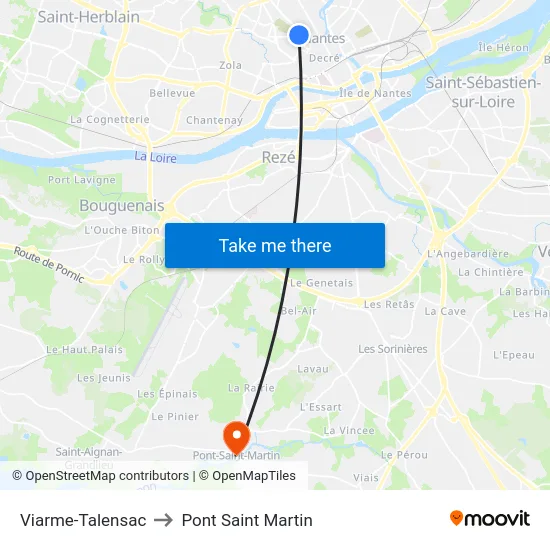 Viarme-Talensac to Pont Saint Martin map