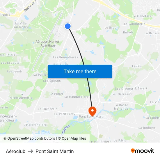 Aéroclub to Pont Saint Martin map
