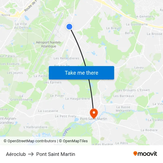 Aéroclub to Pont Saint Martin map