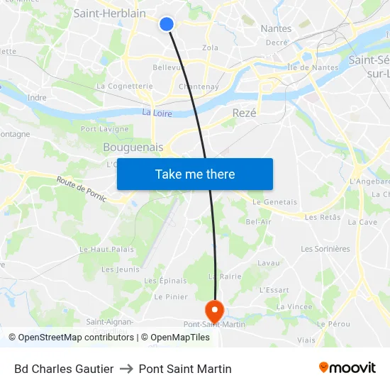 Bd Charles Gautier to Pont Saint Martin map