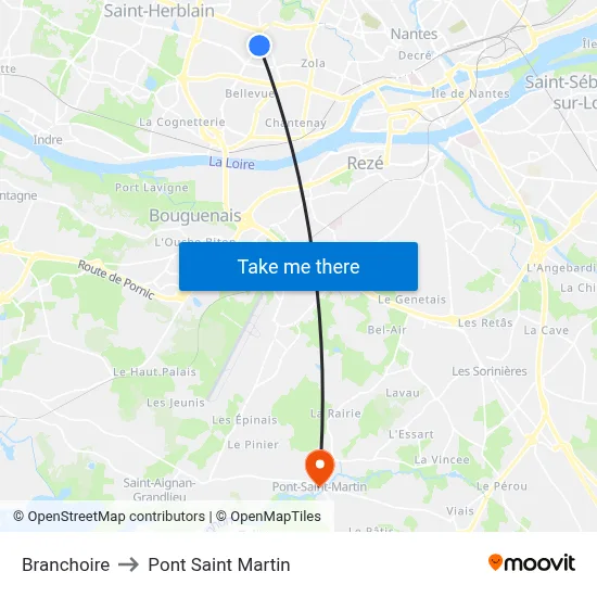 Branchoire to Pont Saint Martin map