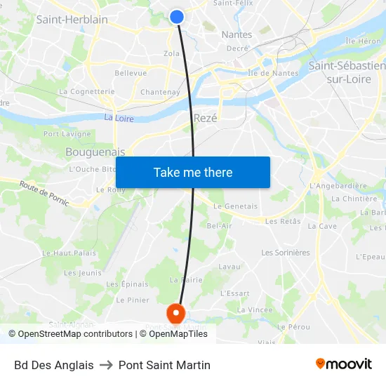Bd Des Anglais to Pont Saint Martin map
