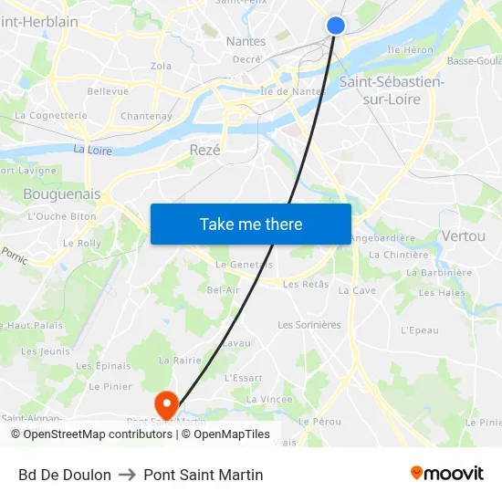 Bd De Doulon to Pont Saint Martin map